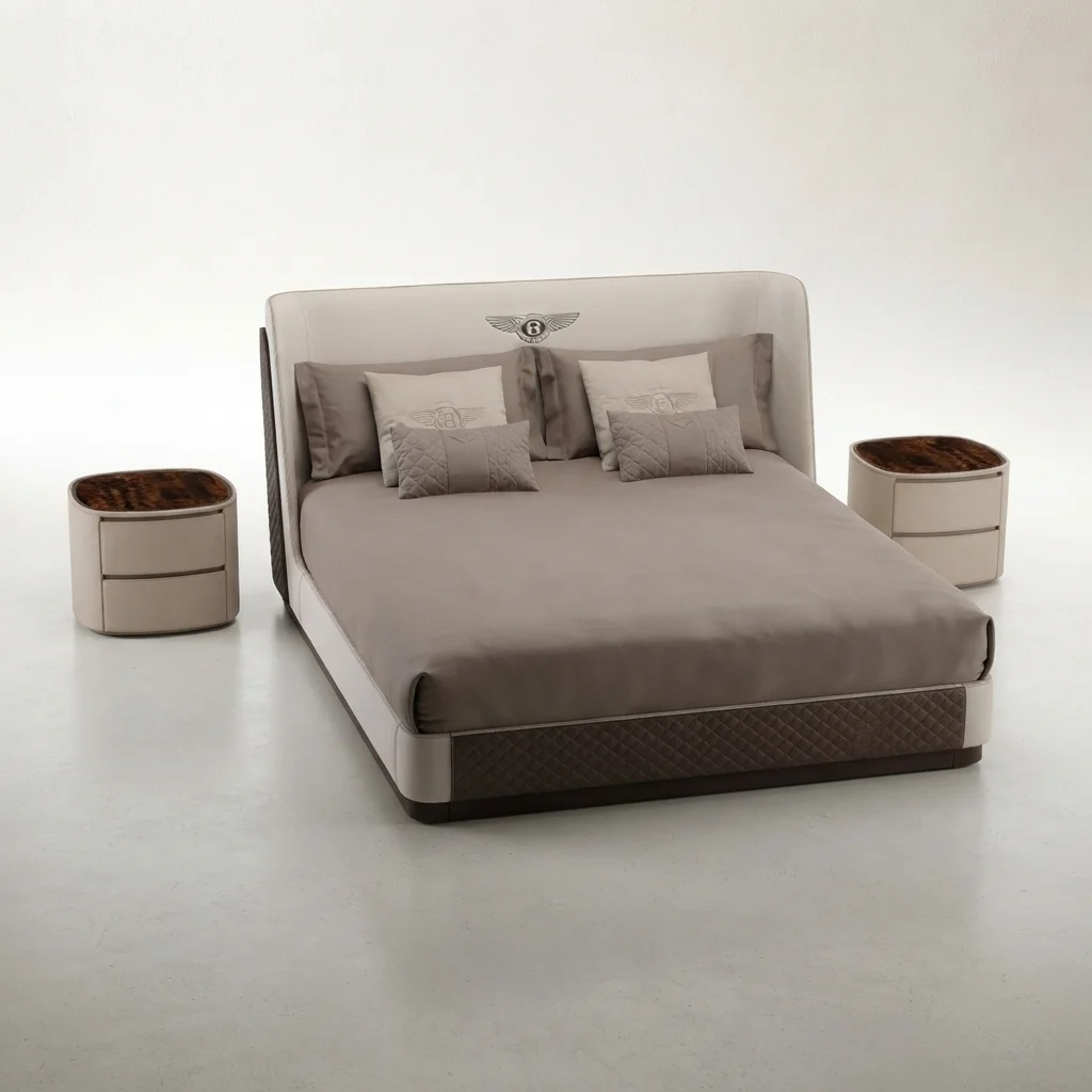 Executive Quilted Luxury Bed & Nightstands Set | Khan Fabrics & Furniture