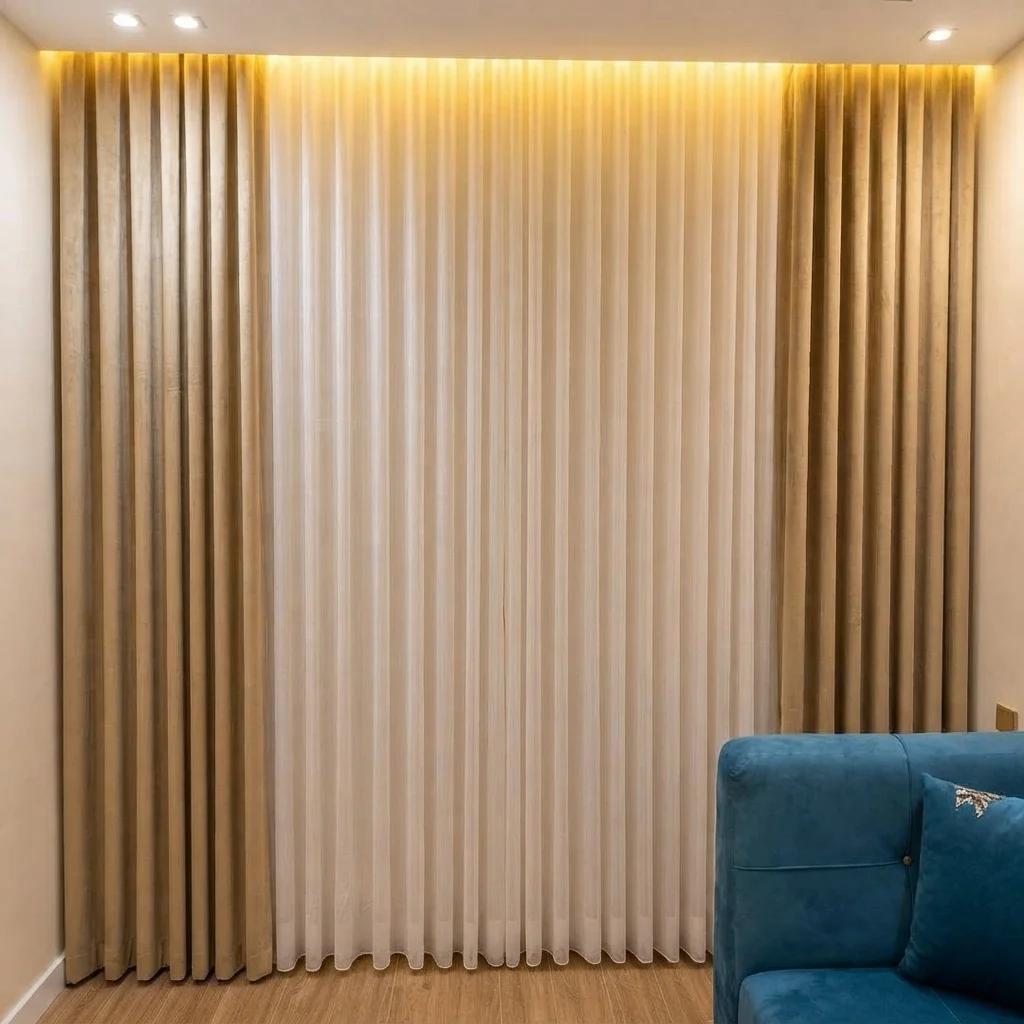 Velvet Curtain Set with Sheer Chiffon Backing | Khan Fabrics & Furniture
