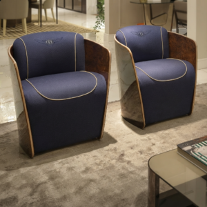 Luxury Bentley-Style HDF & Solid Wood Accent Chairs 2 pcs| Khan Fabrics & Furniture