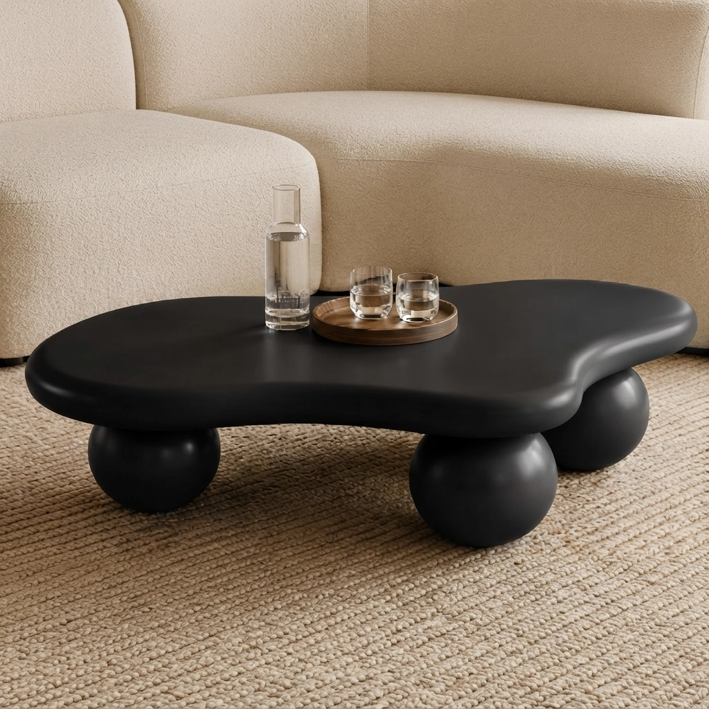 Italian Design Organic Coffee Table (2'6'' x 4') | Khan Fabrics & Furniture